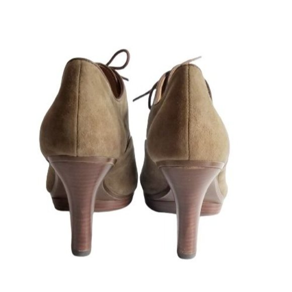 Sofft Mya Oxford Lace-Up Heels Ash Gray Suede 10M New - Picture 7 of 9